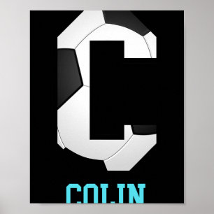 Field Goal Letter Colin Alphabet Soccer  Poster