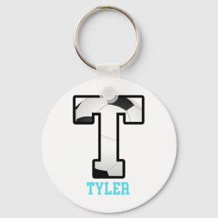 Field Goal Letter Tyler Alphabet Soccer Keychain
