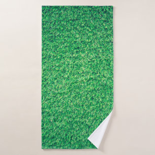 Field grass green lawn texture bath towel