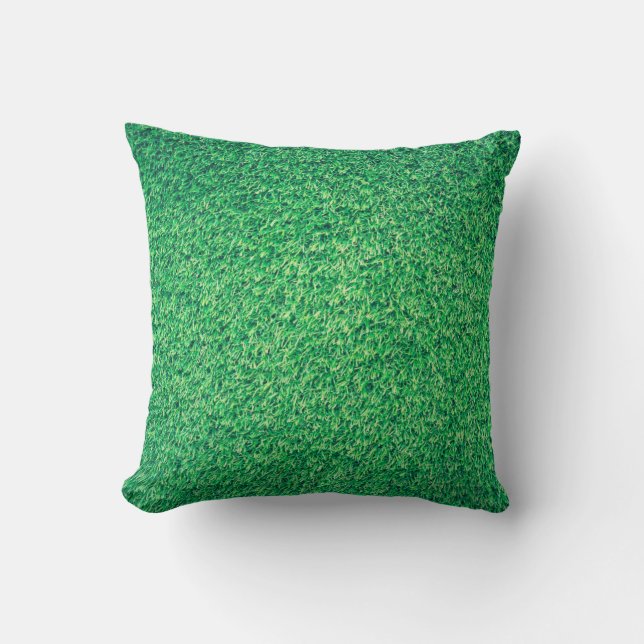 Field grass green lawn texture throw pillow (Front)