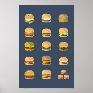 Field Guide to Burgers - Poster 11" x 17"