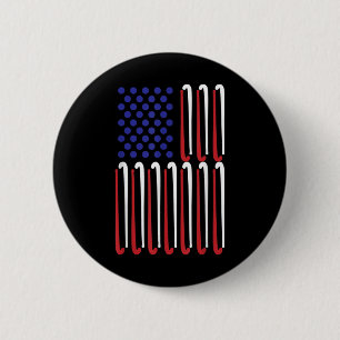 Field Hockey American Flag Field Hockey Player Us 2 Inch Round Button