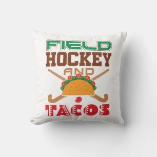 Field Hockey and Tacos T-Shirt Throw Pillow