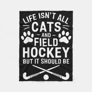 Field Hockey Cats Funny Field Hockey  Fleece Blanket