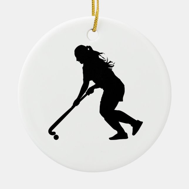 Field Hockey Ceramic Ornament (Front)