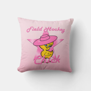 Field Hockey Chick #8 Throw Pillow
