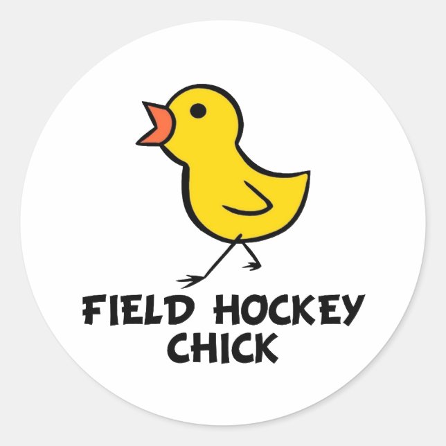 Field Hockey Chick Sticker (Front)