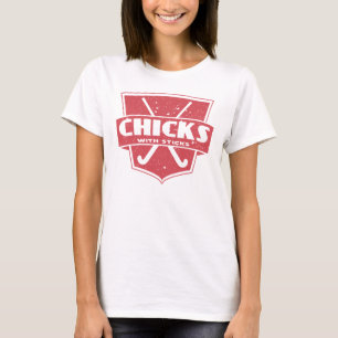 Field Hockey Chicks Name & Number Print T-Shirt