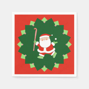 Field Hockey Christmas Holiday Napkin