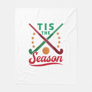 Field Hockey Christmas Tis The Season Player Holid Fleece Blanket
