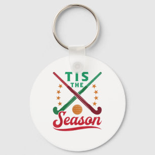 Field Hockey Christmas Tis The Season Player Holid Keychain