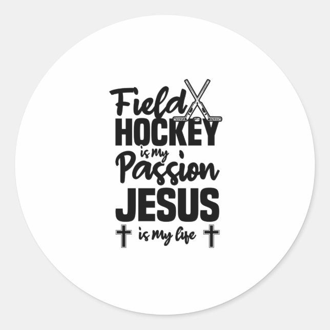 Field Hockey Classic Round Sticker (Front)