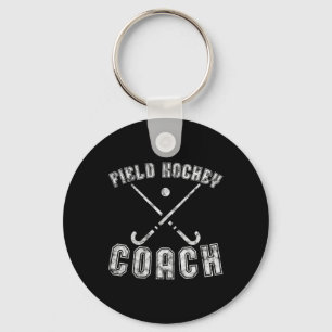 Field Hockey Coach Gifts Distressed Field Hockey C Keychain