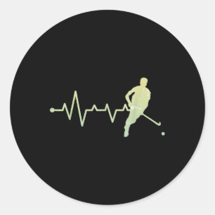 Field Hockey Coach Heartbeat Field Hockey Accessor Classic Round Sticker