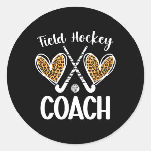 Field Hockey Coach Hearts Field Hockey Coach Classic Round Sticker