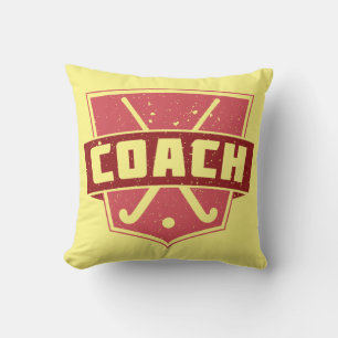 Field Hockey Coach Name & Number Throw Pillow