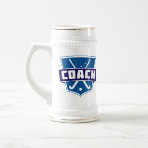 Field Hockey Coach Shield Beer Stein