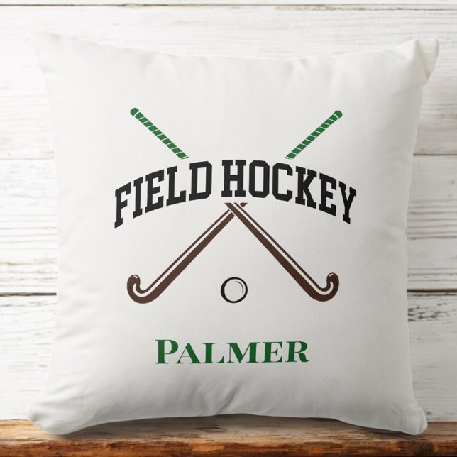 Field Hockey Crossed Sticks Custom  Throw Pillow (Creator Uploaded)
