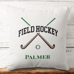 Field Hockey Crossed Sticks Personalized Throw Pillow