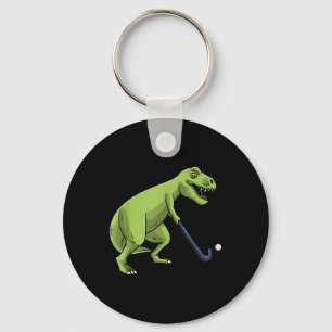 Field Hockey Dinosaur T-rex Player Men Women Teens Keychain