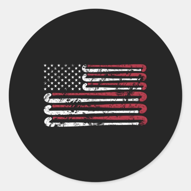 Field Hockey Distressed Field Hockey Classic Round Sticker (Front)
