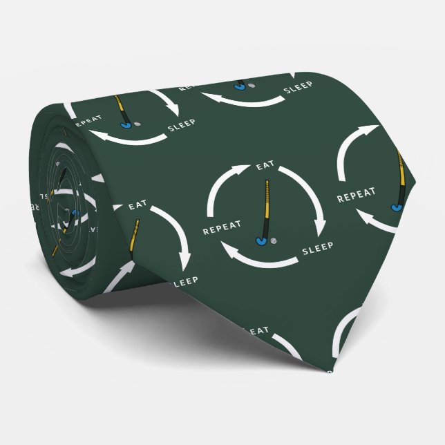 Field Hockey Eat Sleep Repeat Sports Fan Saying Tie (Rolled)