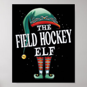 Field Hockey Elf Christmas Group Xmas Pajama Party Poster
