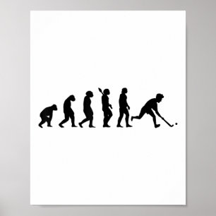 Field Hockey Evolultion Hockey Player Hockey Team  Poster