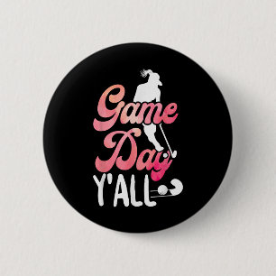 Field Hockey Game Day Y'all _1 2 Inch Round Button