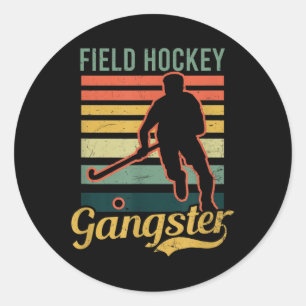 Field Hockey Gangster Design Field Hockey  Classic Round Sticker