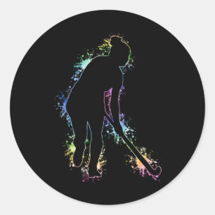 Field Hockey Girl _3 Classic Round Sticker