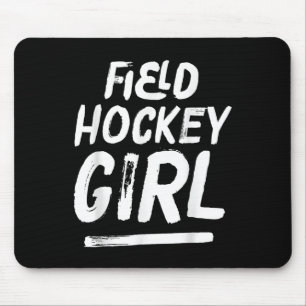 Field Hockey Girl Distressed Hockey Mouse Pad