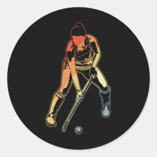 Field Hockey Girl For Field Hockey Players  Classic Round Sticker