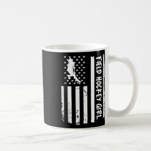 Field Hockey Girl Usa Flag Coffee Mug
