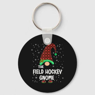 Field Hockey Gnome Buffalo Plaid Matching Family C Keychain