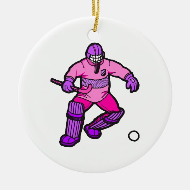 Field Hockey goalie Ceramic Ornament (Front)