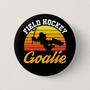 Field Hockey Goalie Goalkeeper Retro 2 Inch Round Button
