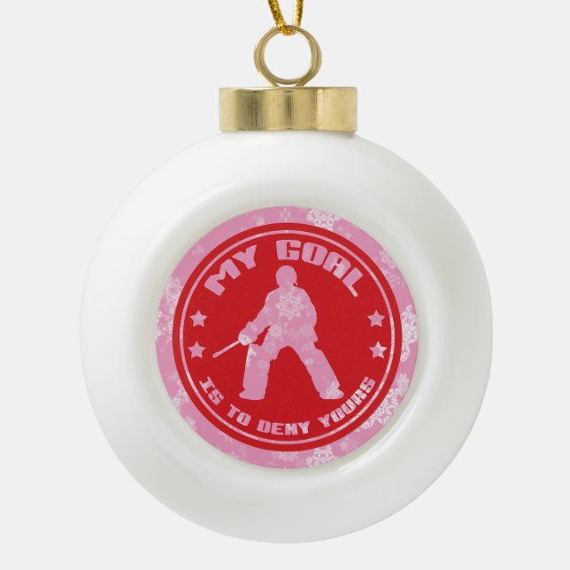 Field Hockey Goalie Holiday Ornament (Front)