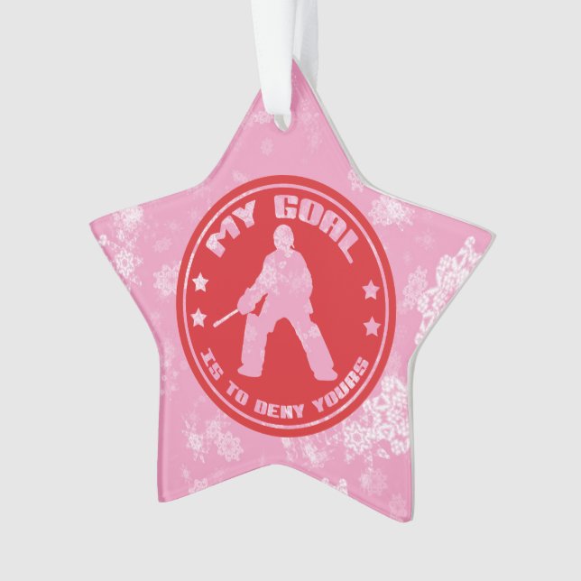 Field Hockey Goalie Holiday Ornament (Front)