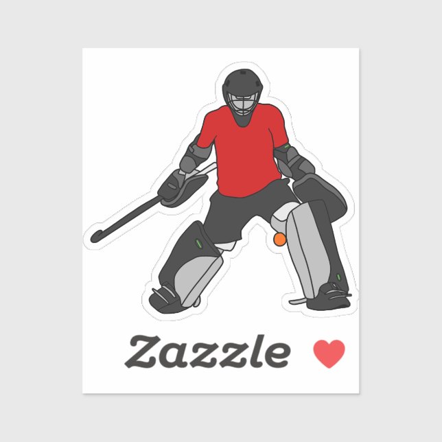 Field Hockey Goalie Sticker - Red 2 (Sheet)
