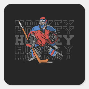 Field Hockey Goalie With Slogan - Ice Hockey Square Sticker