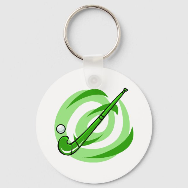 Field Hockey green logo Keychain (Front)