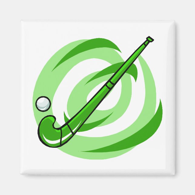 Field Hockey green logo Magnet (Front)
