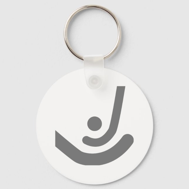 Field Hockey  Grey sticks & ball Logo Keychain (Front)