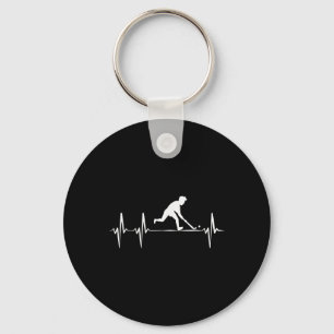 Field Hockey Heartbeat Ekg Hockey Player Hockey Te Keychain