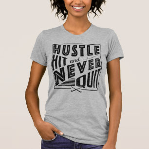 FIeld Hockey Hustle Hit Never Quit, Back Print T-Shirt