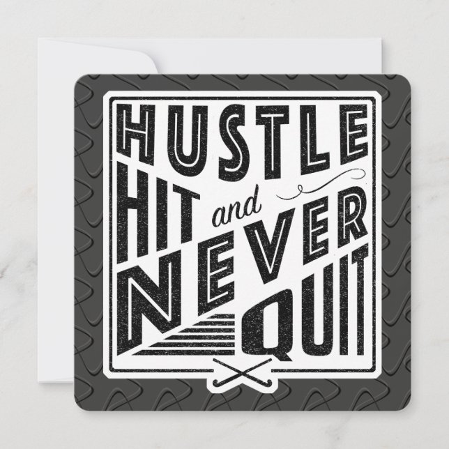 Field Hockey Hustle, Hit & Never Quit Invitations (Front)