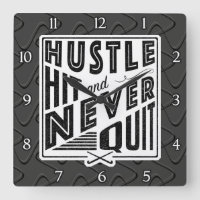 Field Hockey Hustle, Hit & Never Quit Wall Clock