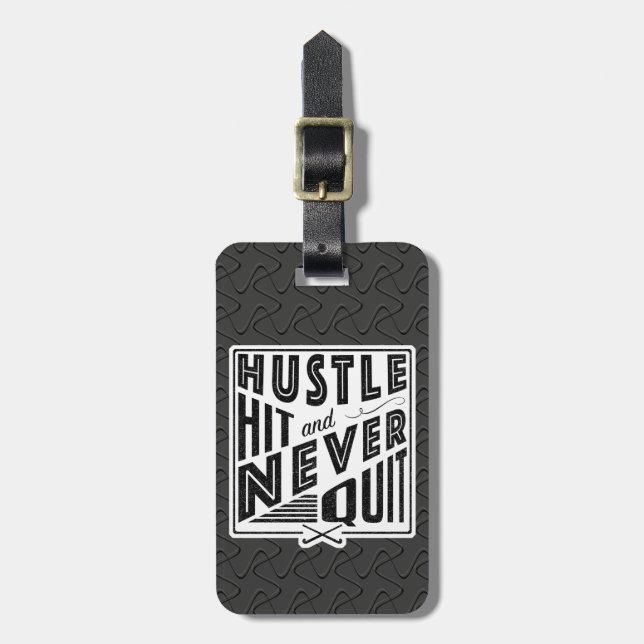 Field Hockey Hustlie Hit & Never Quit Bag Tag (Front Vertical)