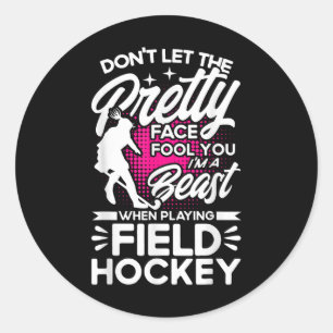 Field Hockey ich Bin Ein Biest Beim Feldhockey Spi Classic Round Sticker
